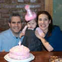 Mommy, Daddy and Sara with her special cake