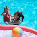 Mommy and Sara in the pool