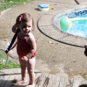 Running around the pool deck