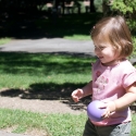 Peanut playing in the field