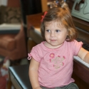 At Aunt Gorgeous's house, Sara tickles the ivories