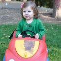 Peanut drives the lawn...