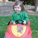 Peanut drives the lawn...