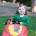 Peanut drives the lawn...