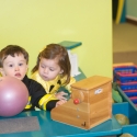 Playing with her buddies