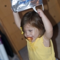 Testing the hot and cold bag as a swim cap