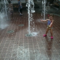 A beautiful fountain and lots of fun