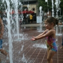 A beautiful fountain and lots of fun