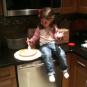 Making a birthday cake with mommy and daddy!