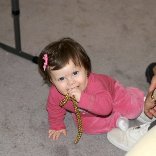 All dressed up and waiting for her ride