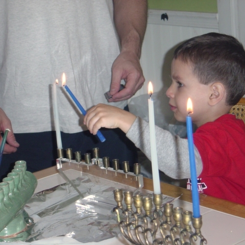 Joshua lights the first candle